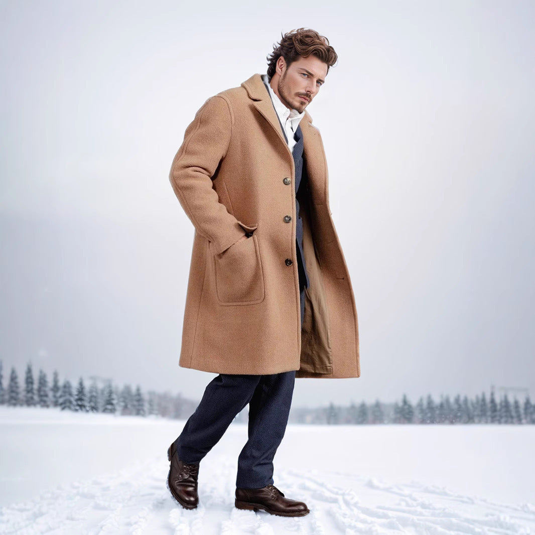 Classic wool coat for men with luxurious lining and elegant lapels Chic and Style