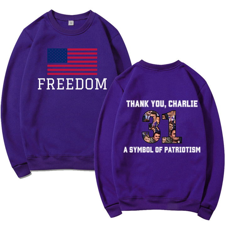 Sweatshirt pour femmes avec imprimé patriotique et matériau doux Chic & Stil