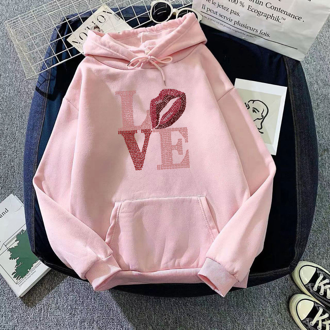 Women's hoodie with creative lip design Chic & Stil