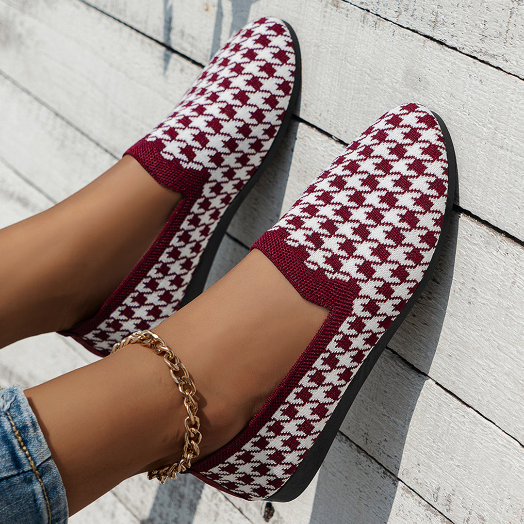 Women's Slip-On Sneakers with an innovative houndstooth pattern and a flexible insole Lune London