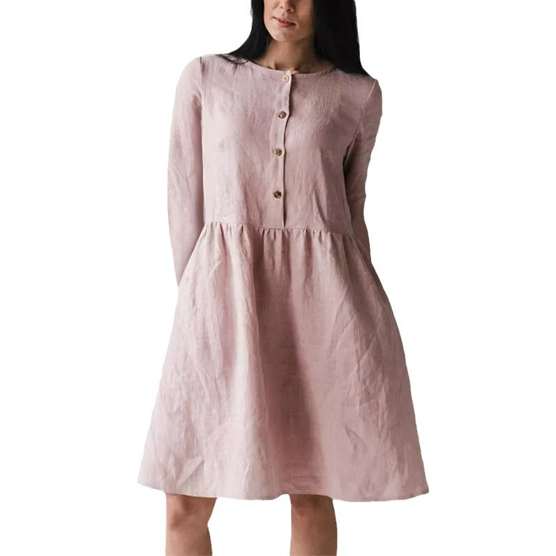Casual dress for women with button closure and voluminous skirt Lune London