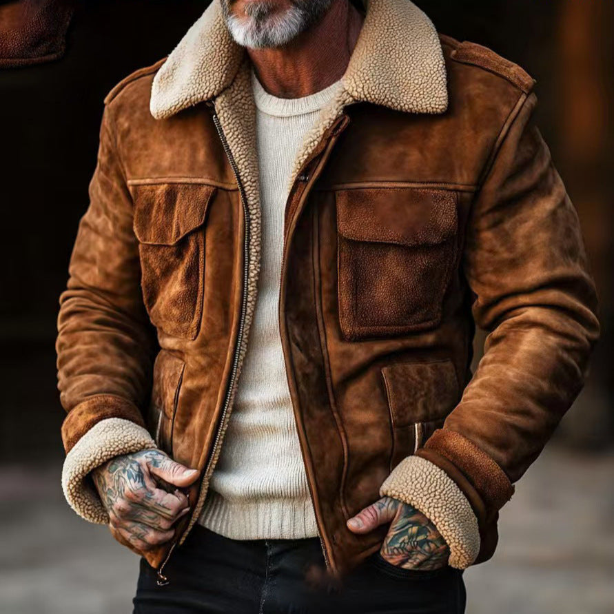 Men's transitional jacket with shearling collar Lune London