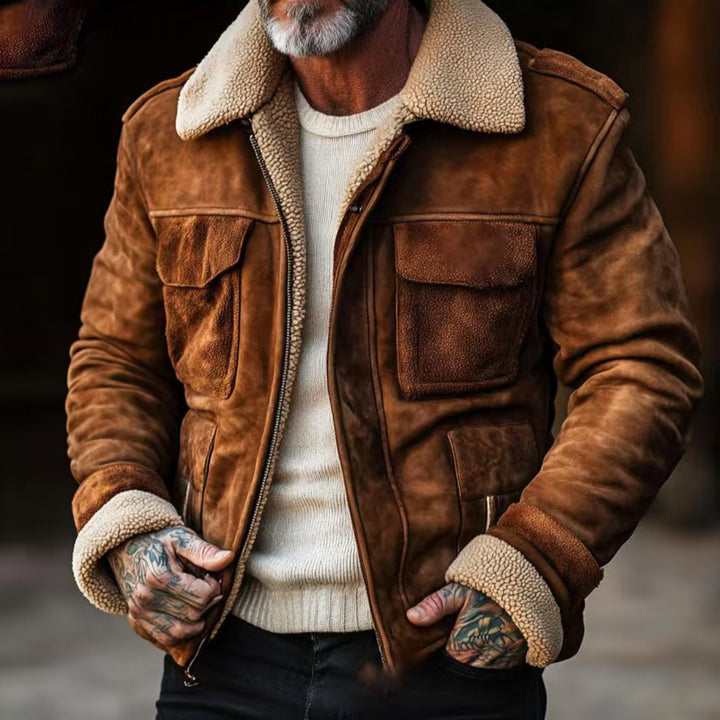 Men's transitional jacket with shearling collar Lune London