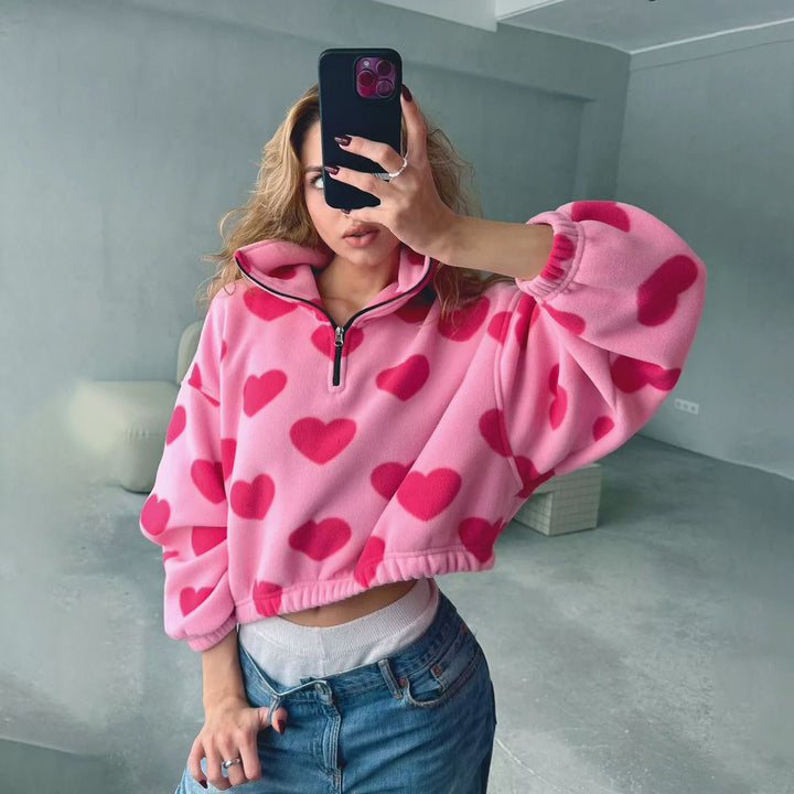 Short sweater for women with cloud pattern Lune London
