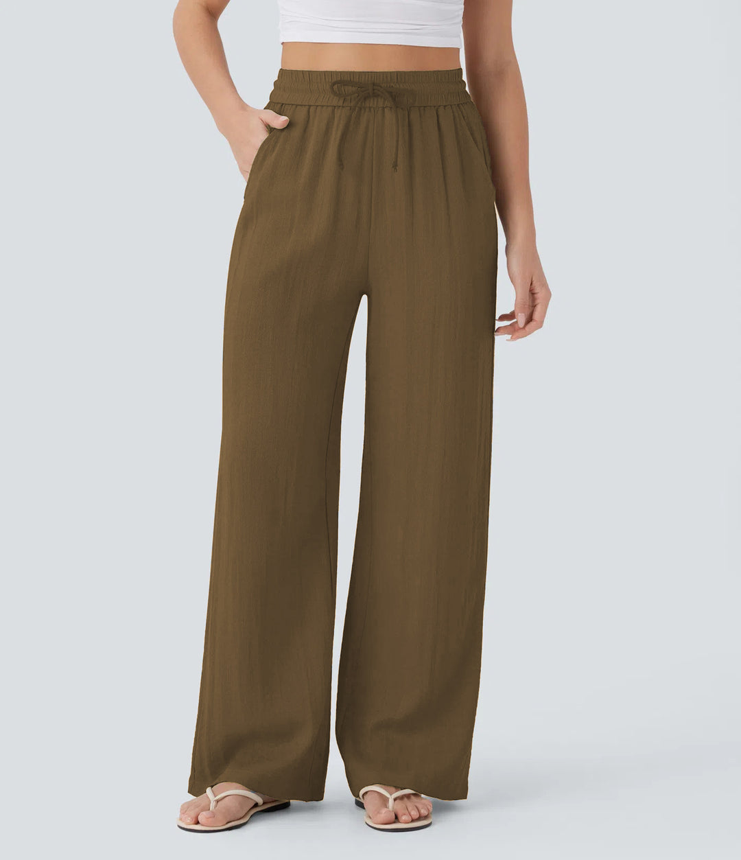 Pantalons palazzo larges pour femmes avec taille élastique et poches pratiques Chic & Stil