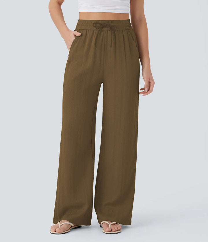 Pantalons palazzo larges pour femmes avec taille élastique et poches pratiques Chic & Stil