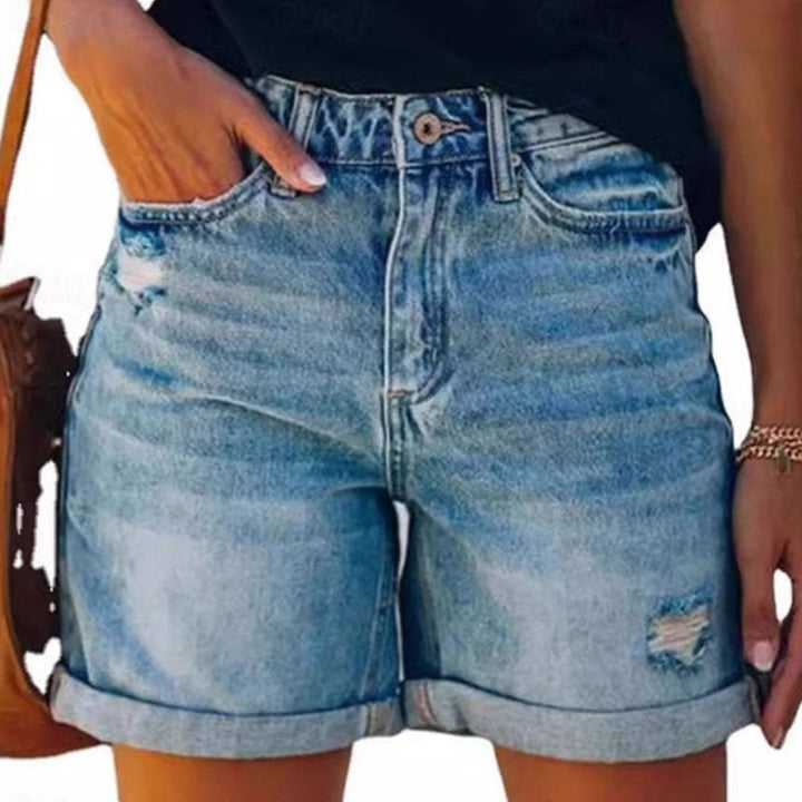 High-waisted denim shorts for women Lune London