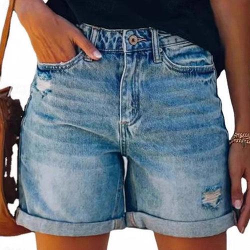 High-waisted denim shorts for women Lune London