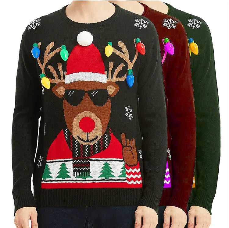 Women's Christmas sweater with festive reindeer design and casual fit Lune London