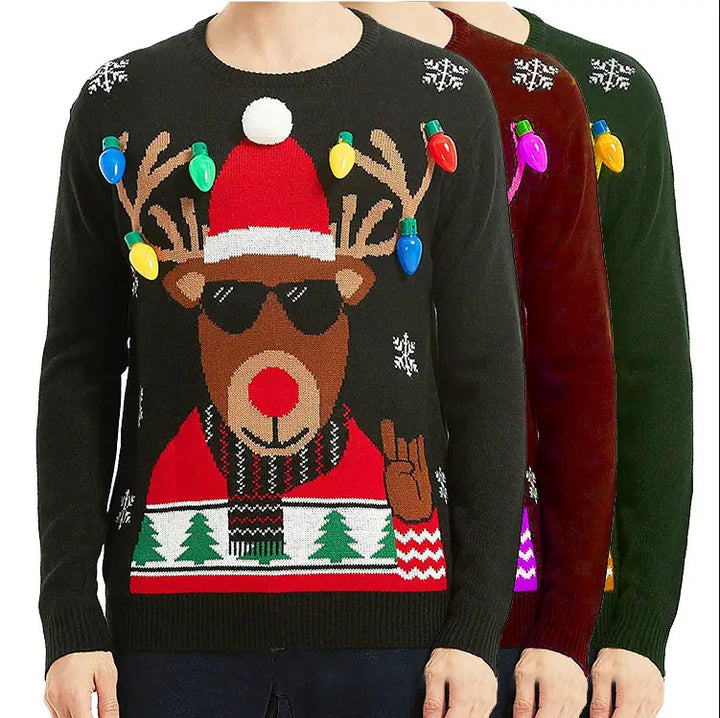 Women's Christmas sweater with festive reindeer design and casual fit Lune London