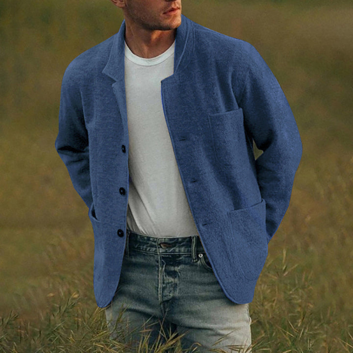 Casual knit jacket for men with practical pockets and modern fit Lune London