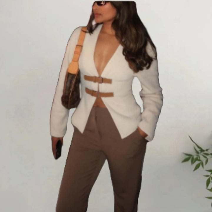 Women's elegant blazer with innovative closure system Lune London