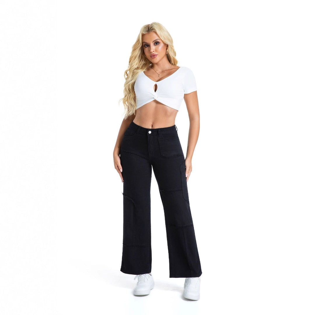 Wide jeans for women with stylish patchwork Lune London