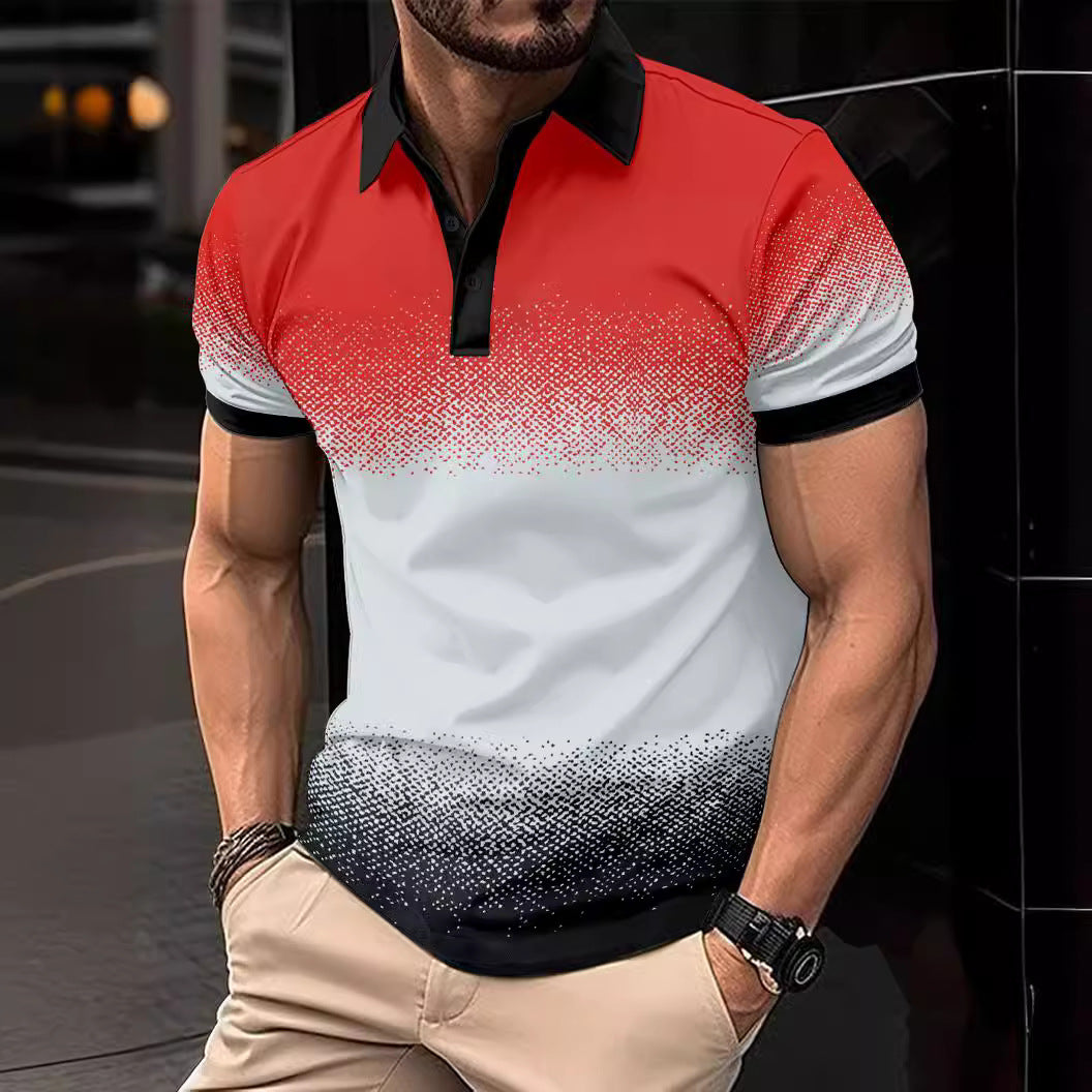 Chic and Stylish Dynamic Gradient Polo Shirt for Men