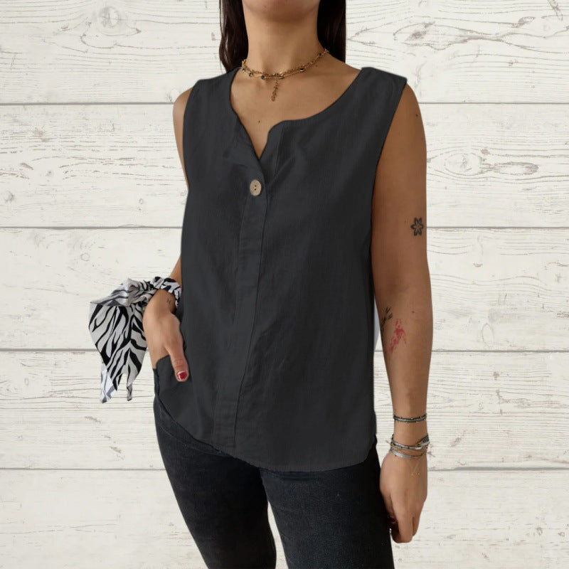 Casual shirt for women in lightweight linen fabric with button details Chic und Stil