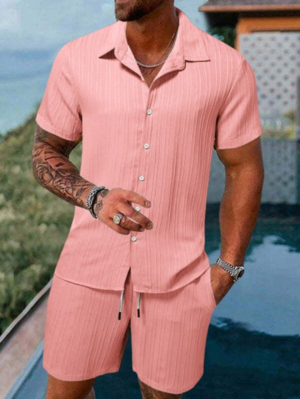 Short sleeve striped shirt for men Set Lune London