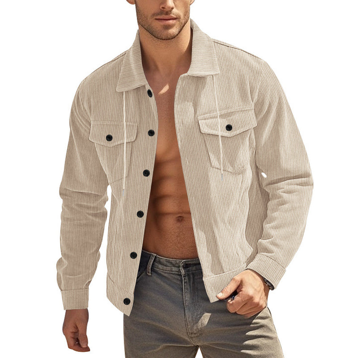 Transitional jacket for men with practical pockets and adjustable collar Lune London
