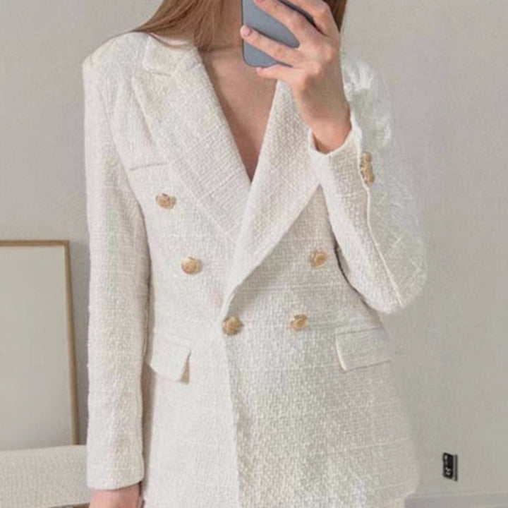 Tweed blazer jacket for women with double-breasted buttons and elegant cut Lune London