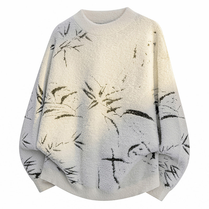Ladies Soft Cashmere Sweater with a Stylish Chic Floral Design
