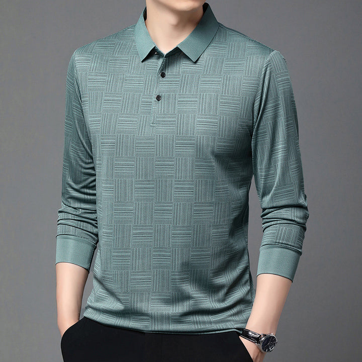Men's polo shirt with a modern geometric pattern and a breathable structure Lune London