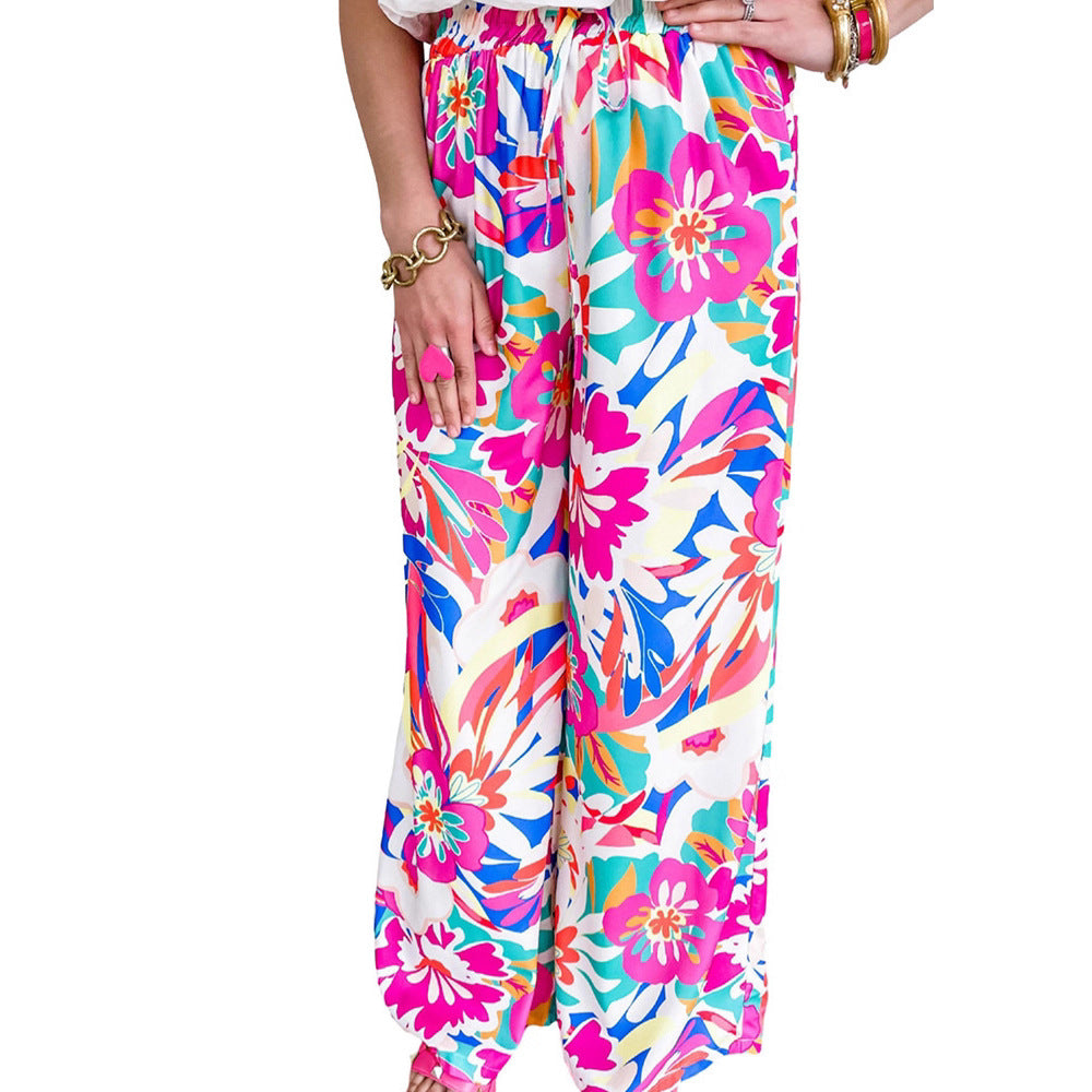 Trendy floral wide pants for women Lune London
