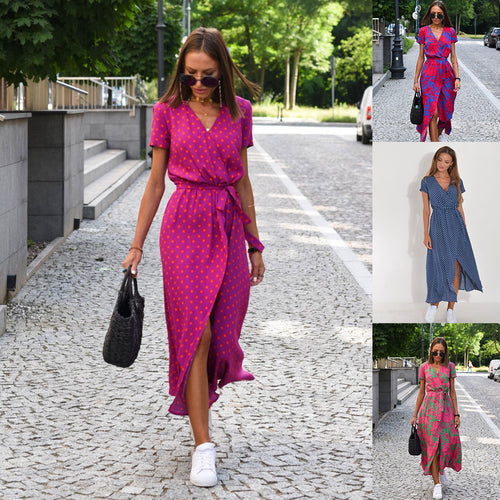 Lune London Bohemian Floral Wrapped Maxi Dress for Women