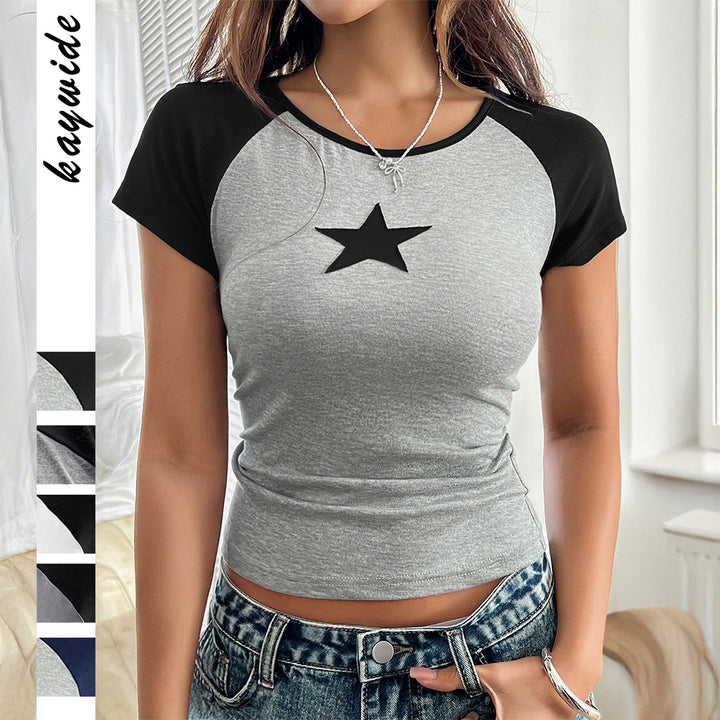 Fitted ladies' t-shirt with graphic star pattern Lune London