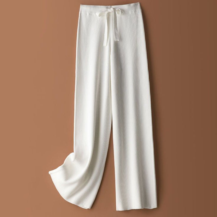 Pantalons Palazzo larges pour femmes avec ceinture à nouer décontractée Chic & Stil