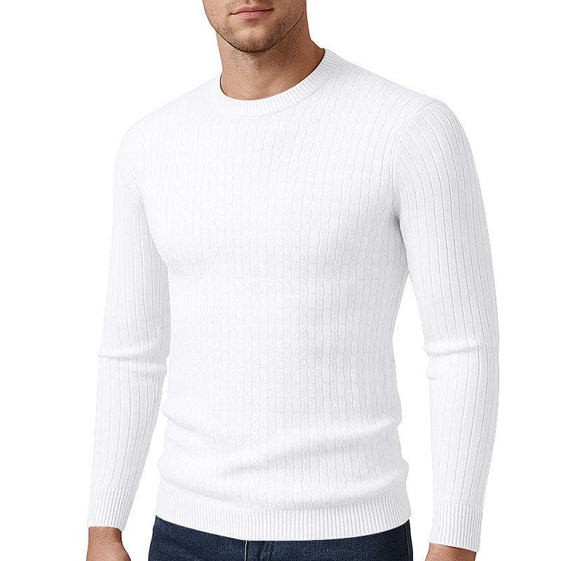 Fine knit sweater for men with structured twisted pattern Lune London