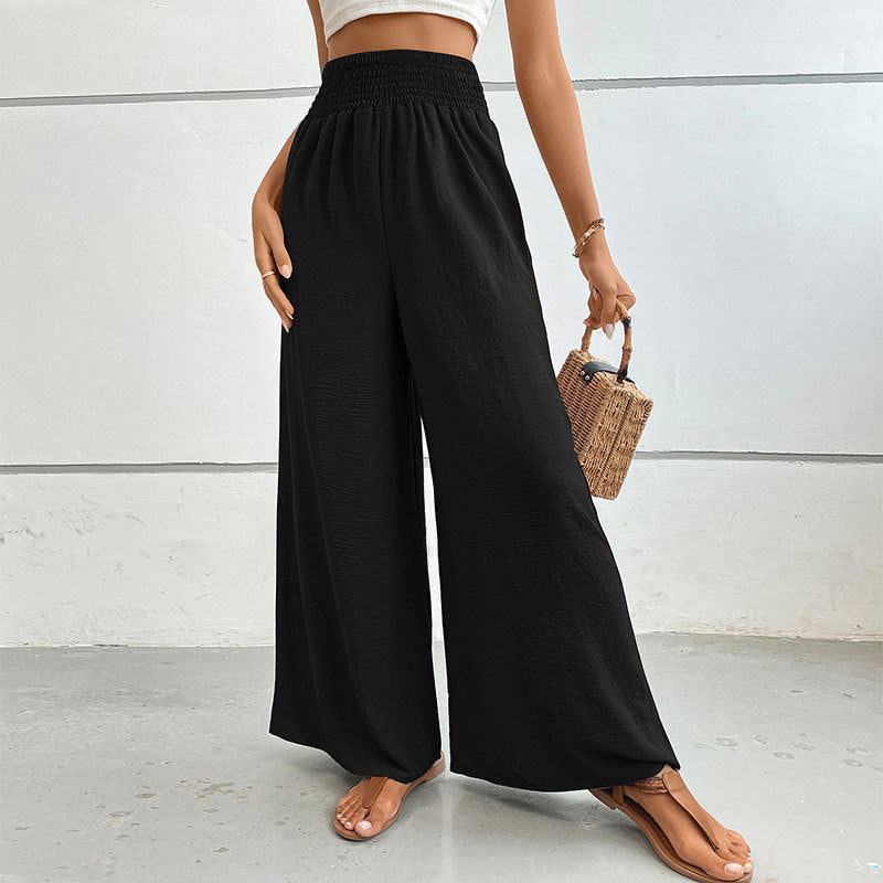 Wide summer pants for women with elastic waistband Lune London