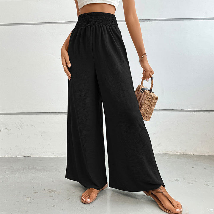Wide summer pants for women with elastic waistband Lune London