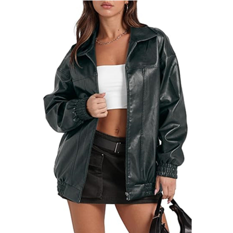 Ladies casual oversized jacket with elastic cuffs and practical pockets Lune London