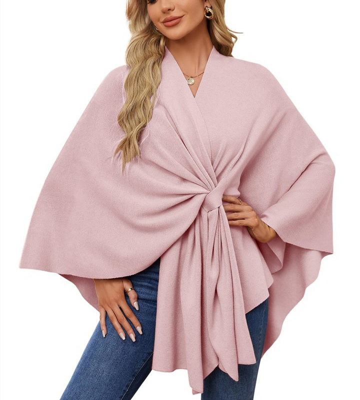 Ladies Elegant Wrapped Sweater with Asymmetrical Cut Lune London