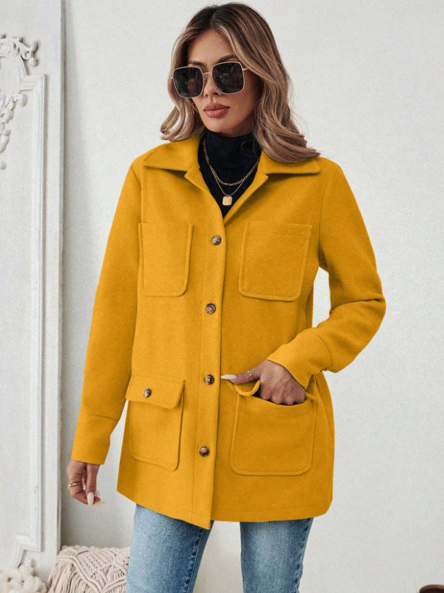 Fashion jacket for women with practical flap pockets and stylish button details Lune London