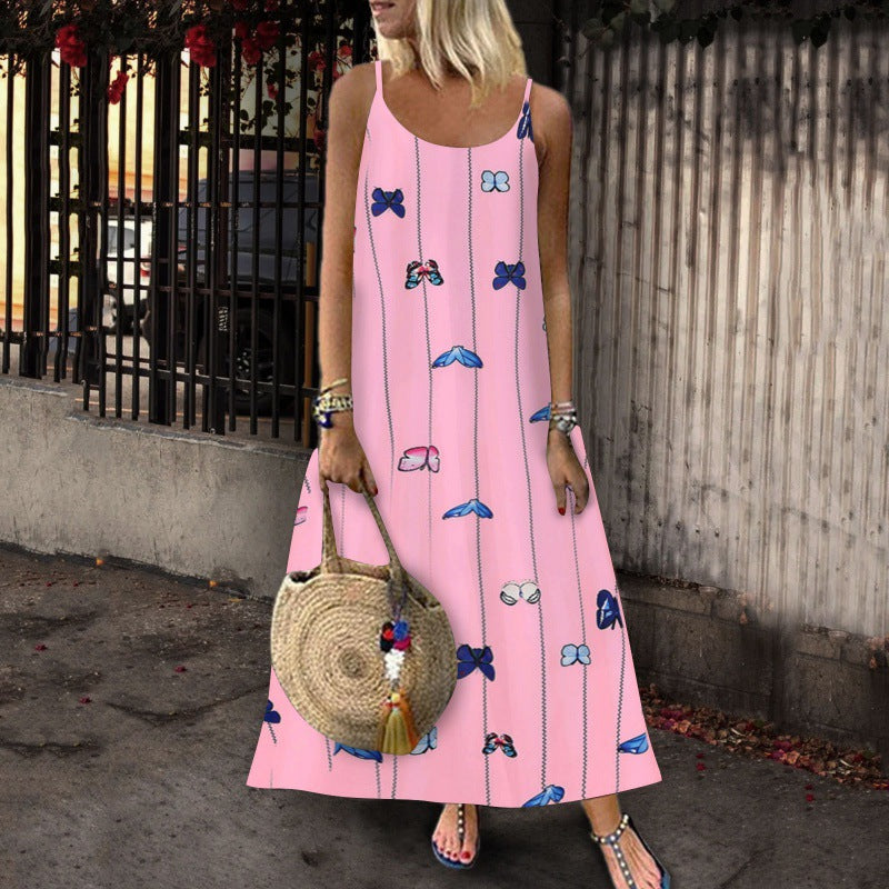 Robe maxi pour femmes avec motif de papillon créatif et silhouette aérienne Chic & Stil