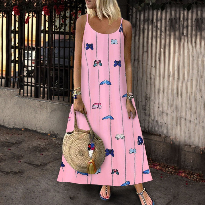 Robe maxi pour femmes avec motif de papillon créatif et silhouette aérienne Chic & Stil