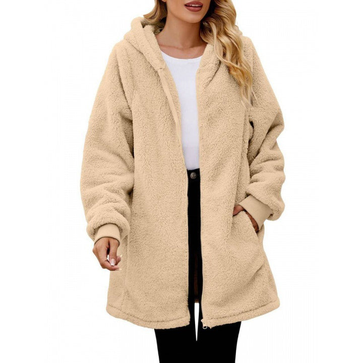 Ladies soft and comfortable fleece jacket with hood and side pockets Lune London