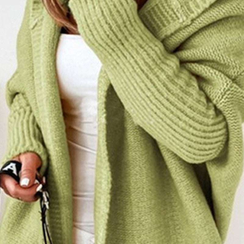 Ladies Casual Knit Sweater with Open Front and Fine Texture Chic and Style