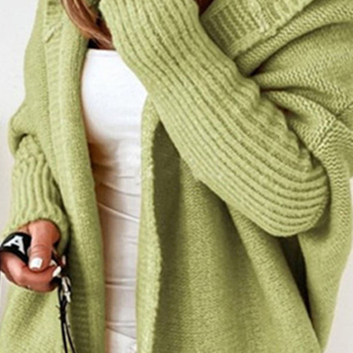 Ladies Casual Knit Sweater with Open Front and Fine Texture Chic and Style