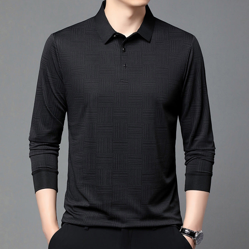 Men's polo shirt with a modern geometric pattern and a breathable structure Lune London