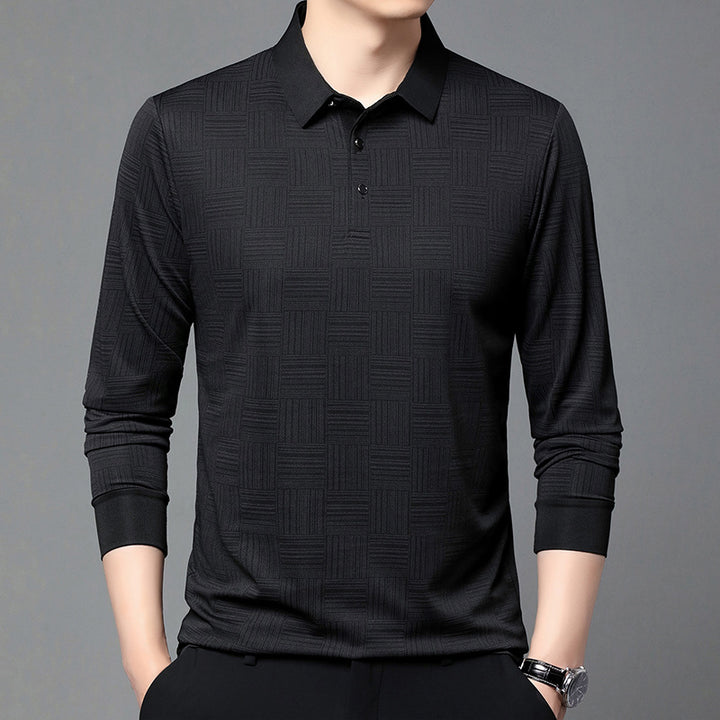 Men's polo shirt with a modern geometric pattern and a breathable structure Lune London