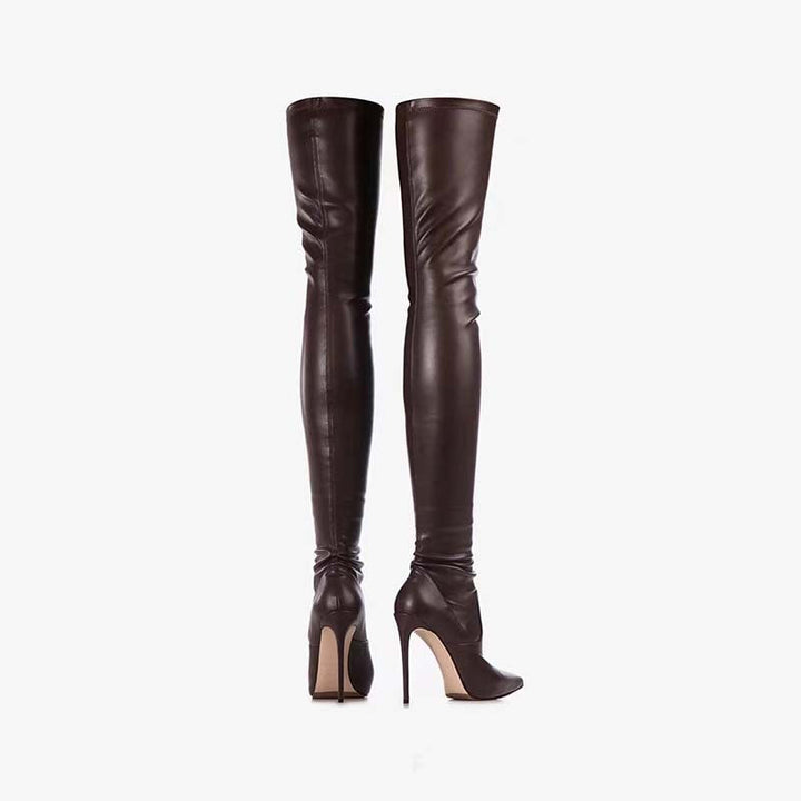 Femme Over-The-Knee Pointed Toe Stiletto Boots Lune London