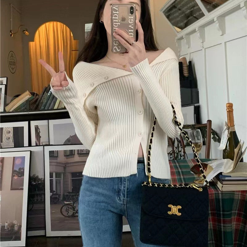Cardigan féminin en fine maille avec col tendance Chic & Stil