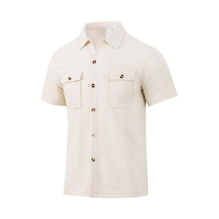 Short sleeve utility shirt for men with practical chest pockets Lune London