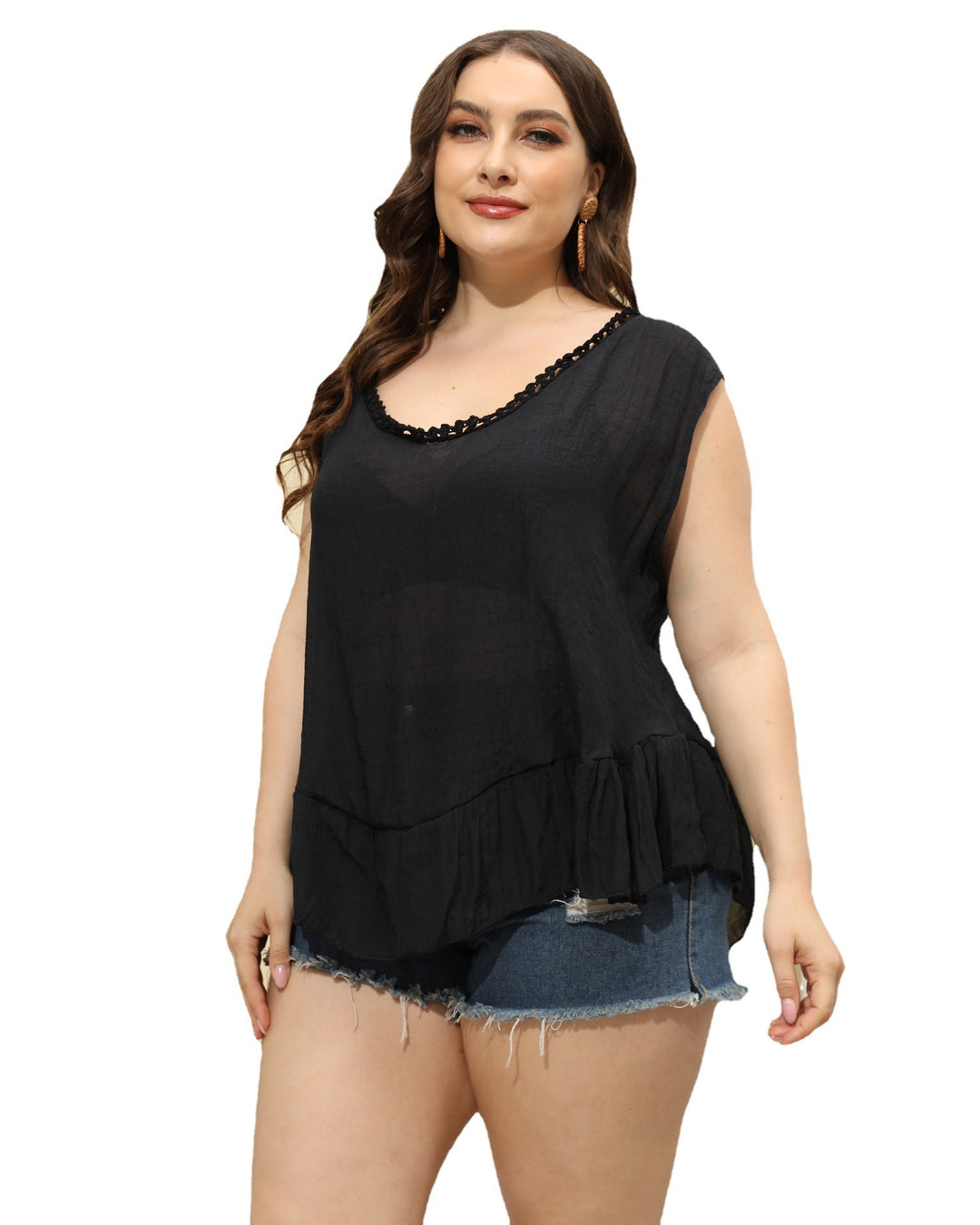 Soft flowy ruffle tunic for women Lune London