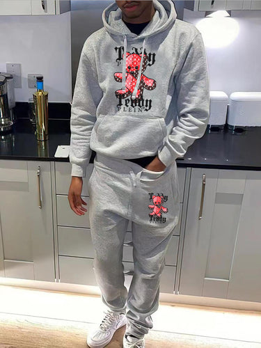 Women's hoodie and jogger pants set with eye-catching plush pattern Lune London