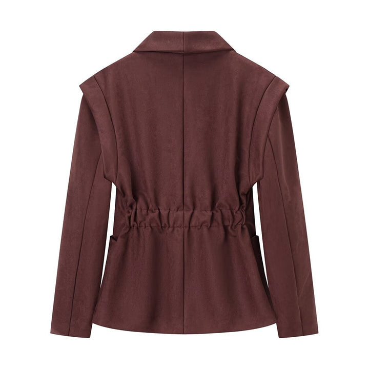 Elegant oversized blazer jacket for women in soft faux suede Lune London