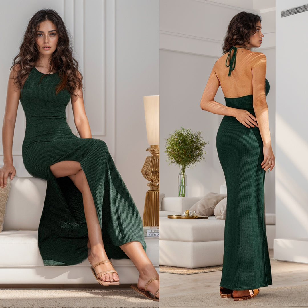 Lune London Textured Split Maxi Dress for Women