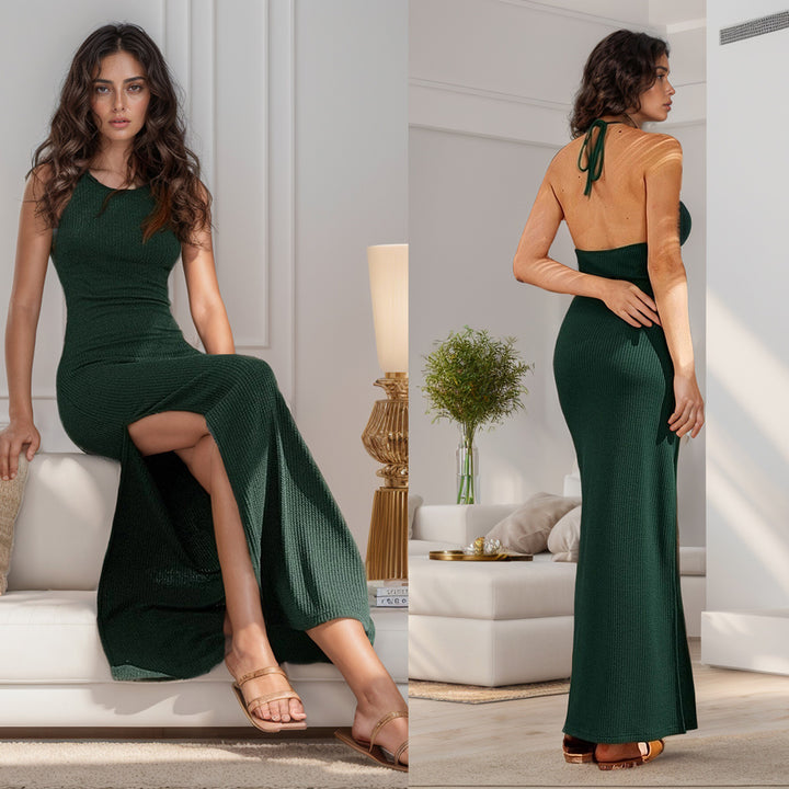 Lune London Textured Split Maxi Dress for Women