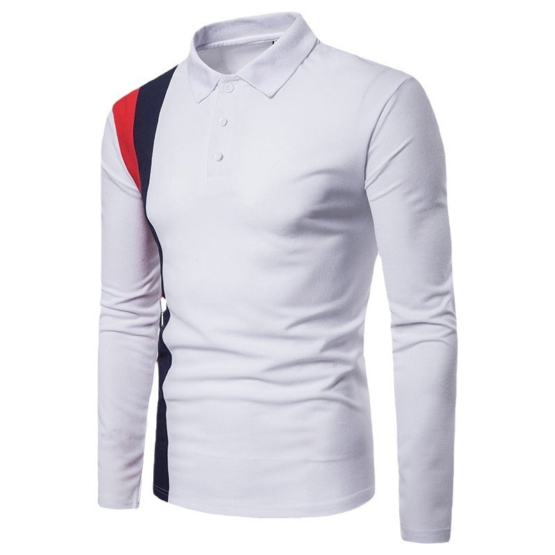 Long Sleeve Polo Shirt for Men with a Modern Color Block Design and a Comfortable Fit Lune London